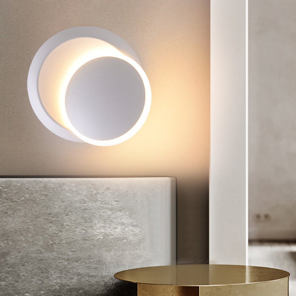 Nordic Minimalist LED Rotatable Round Wall Lights for Living Room Dining Room Cafe-Lighom
