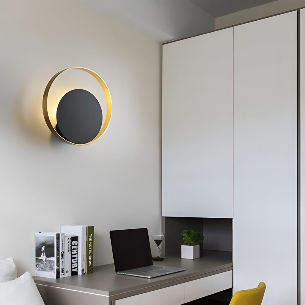 Nordic Minimalist LED Sconce Creative Round Wall Lamp Wall Sconces Wall Lights for Bedroom-Lighom