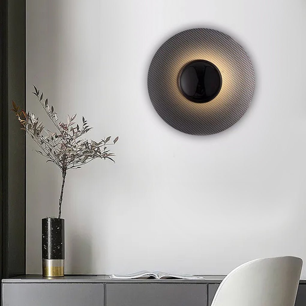 Nordic Minimalist Round Background Decorative LED Wall Lamp for Living Room Bedside-Lighom