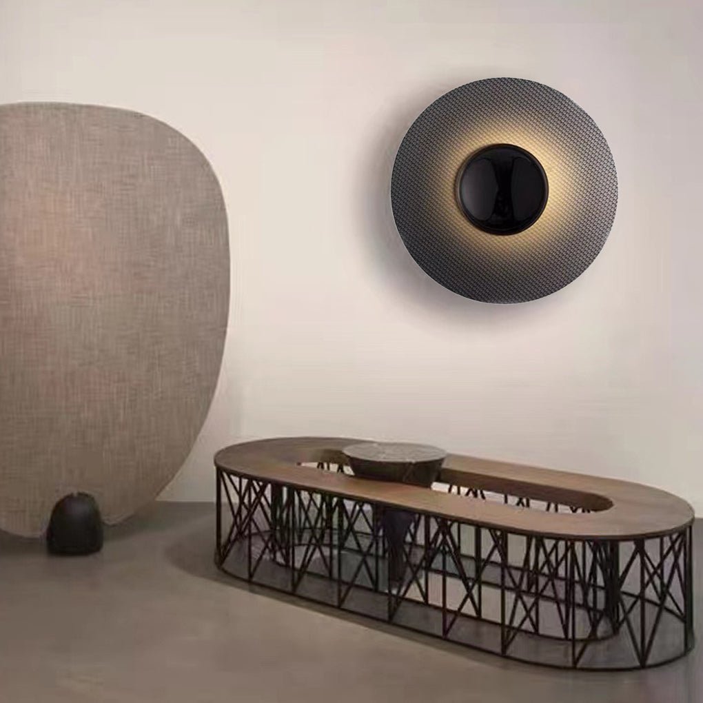 Nordic Minimalist Round Background Decorative LED Wall Lamp for Living Room Bedside-Lighom