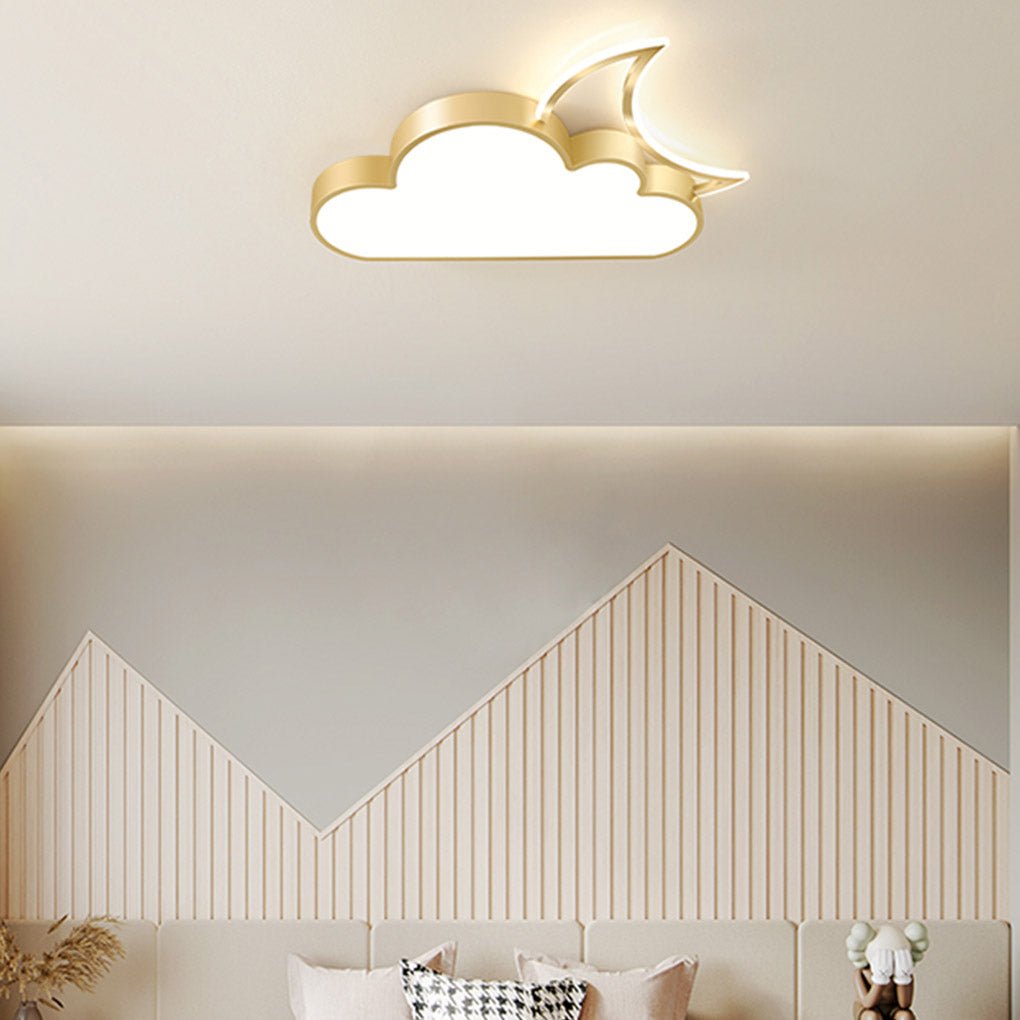 Metal flush mount lighting in brass — Warm White (3000K)