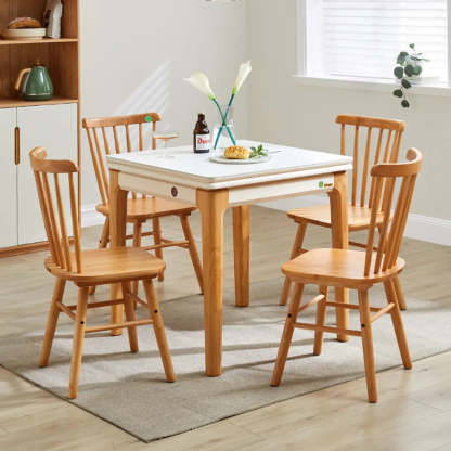 Nordic Rectangular Chalk Stone Extendable Dining Table