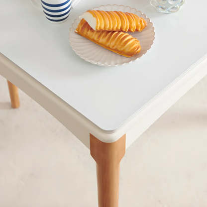 Nordic Rectangular Chalk Stone Extendable Dining Table