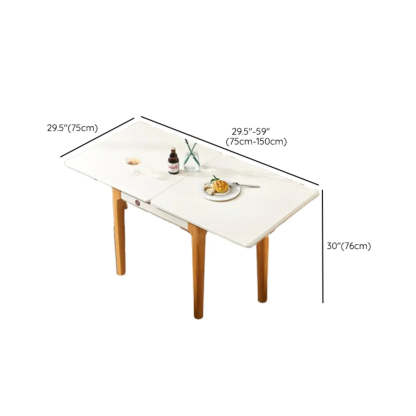 Nordic Rectangular Chalk Stone Extendable Dining Table