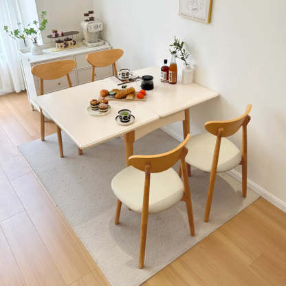 Nordic Rectangular Chalk Stone Extendable Dining Table