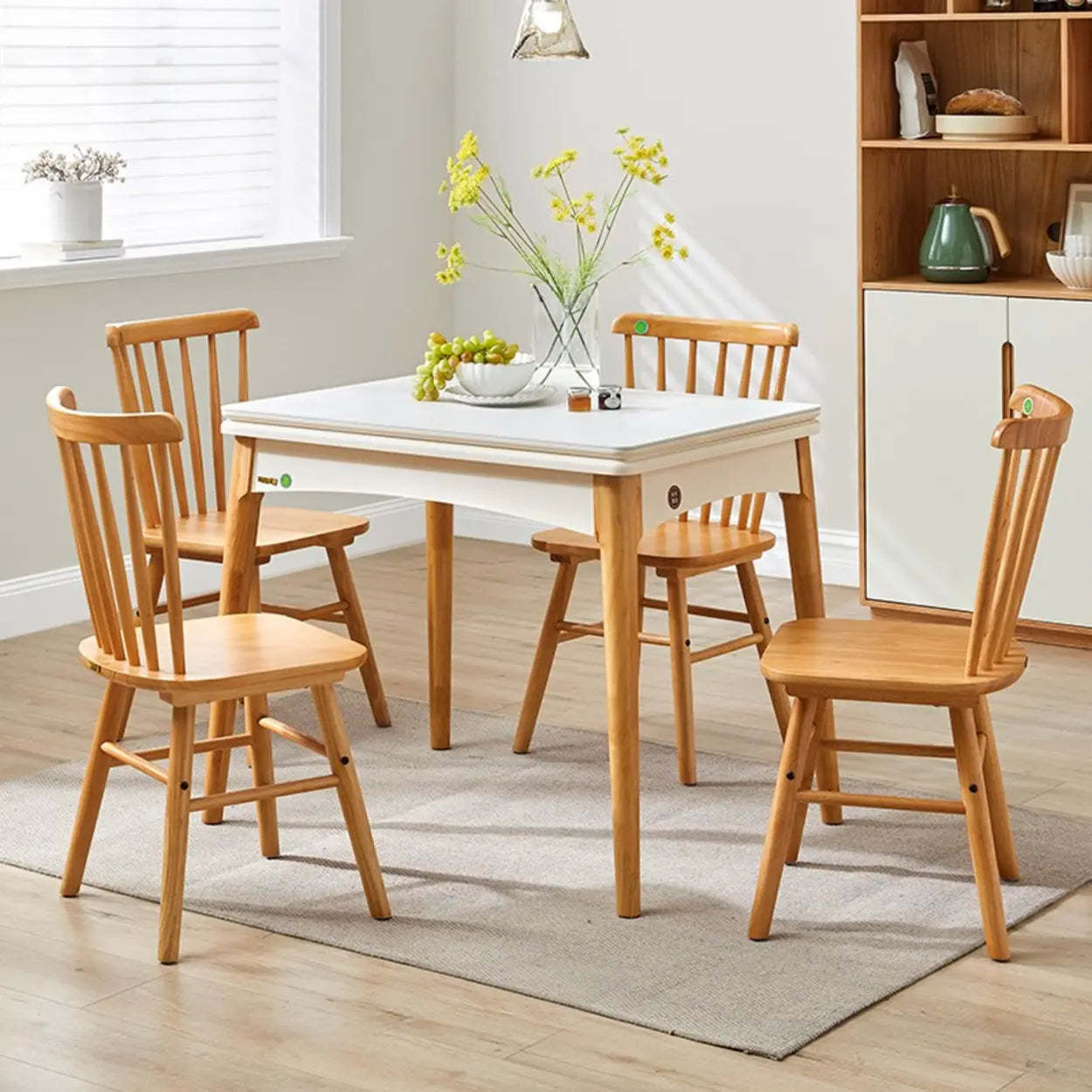 Nordic Rectangular Chalk Stone Extendable Dining Table