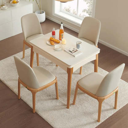 Nordic Rectangular Chalk Stone Extendable Dining Table
