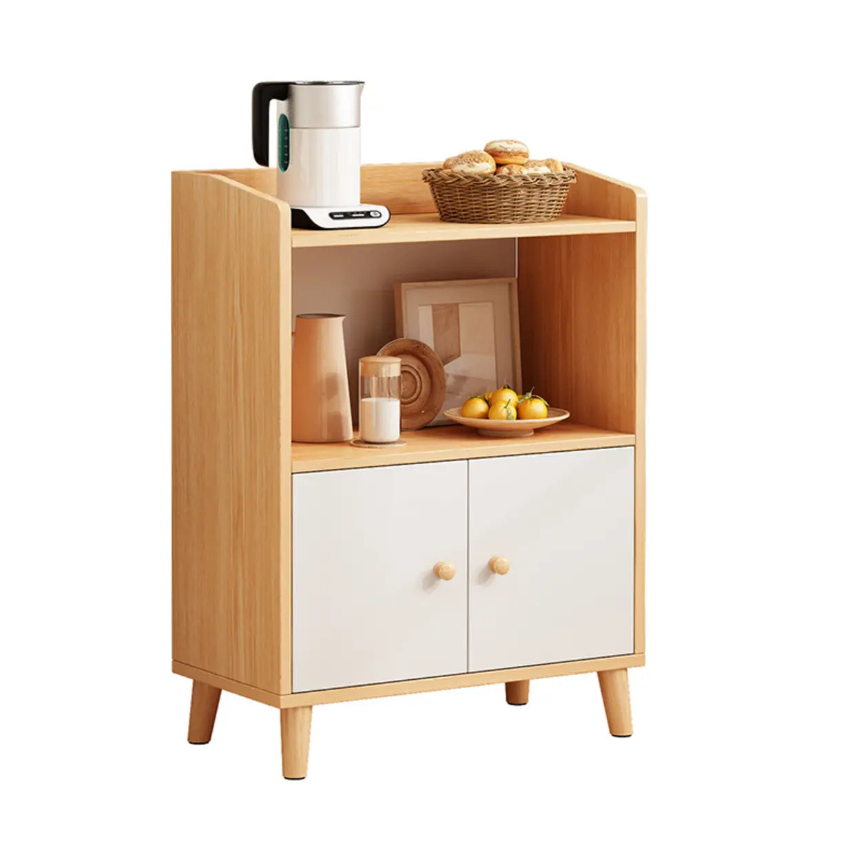 Nordic Oak Rectangular Kitchen China Cabinet