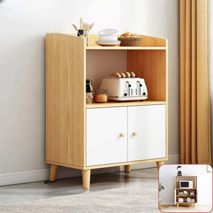 Nordic Oak Rectangular Kitchen China Cabinet