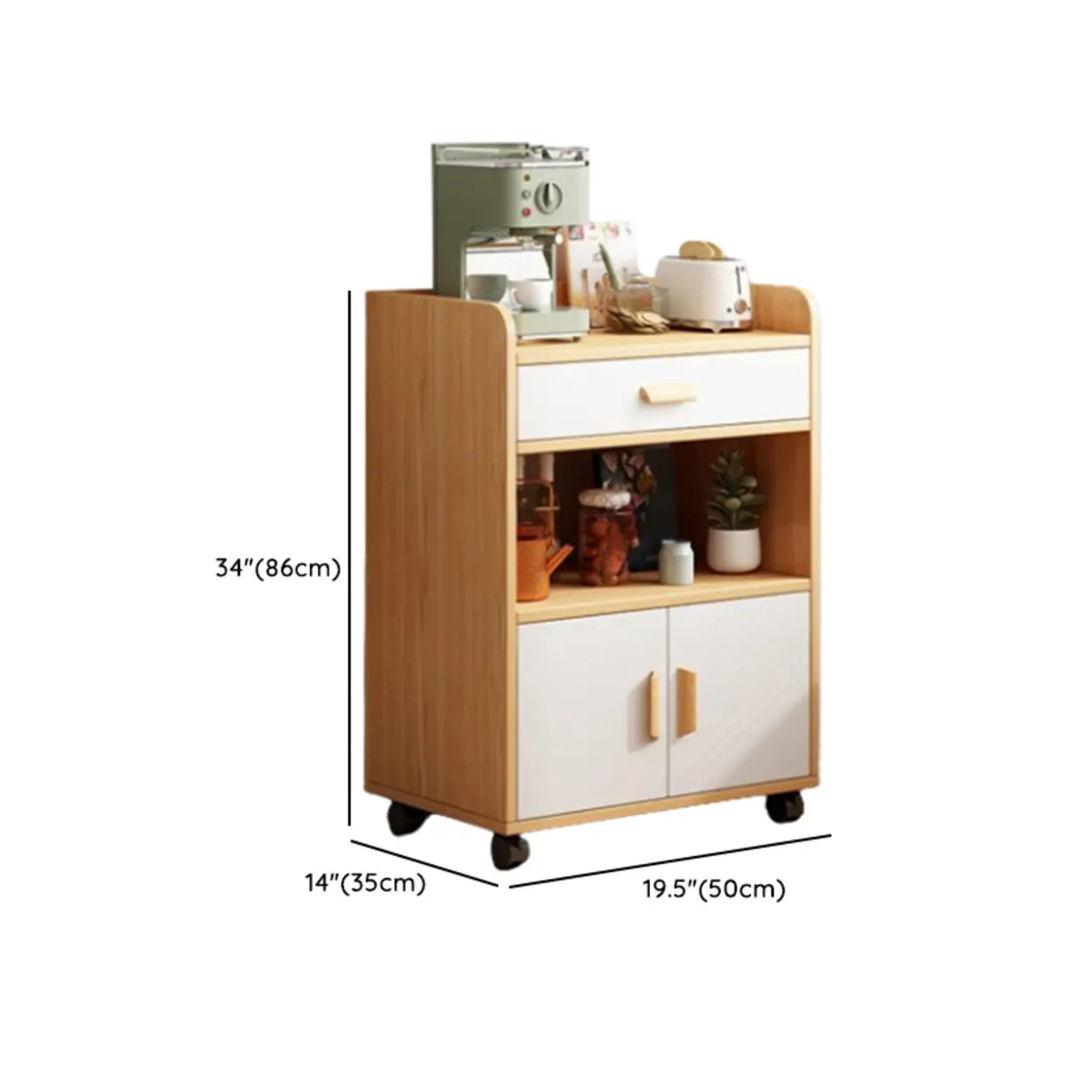 Nordic Oak Rectangular Kitchen China Cabinet