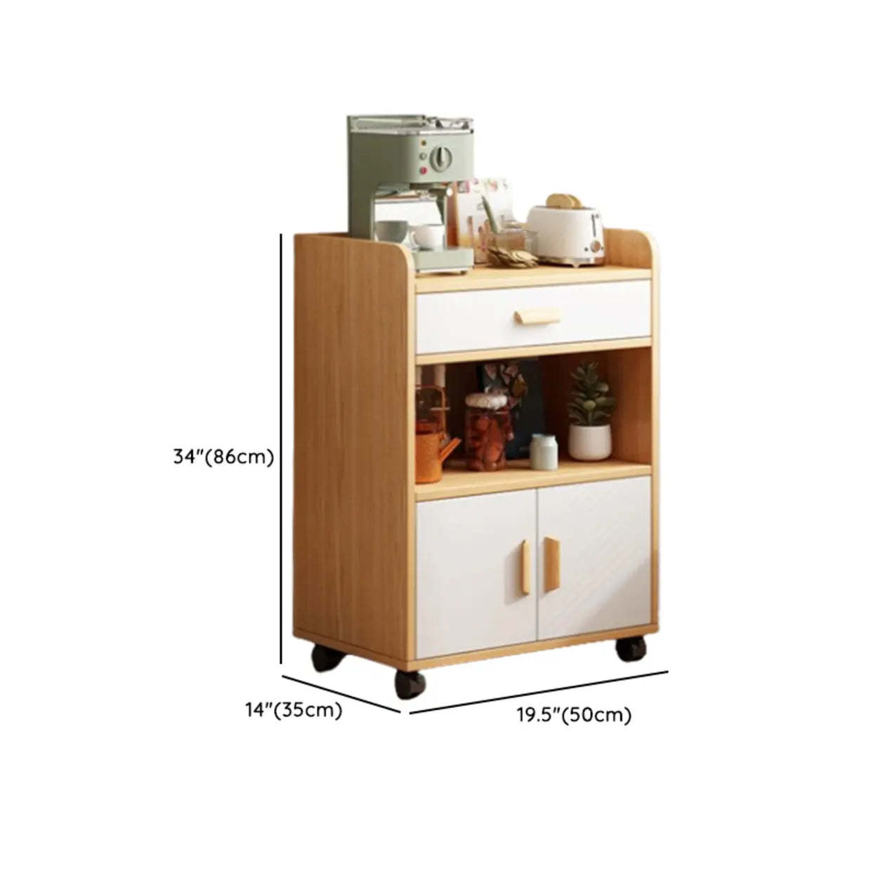 Nordic Oak Rectangular Kitchen China Cabinet