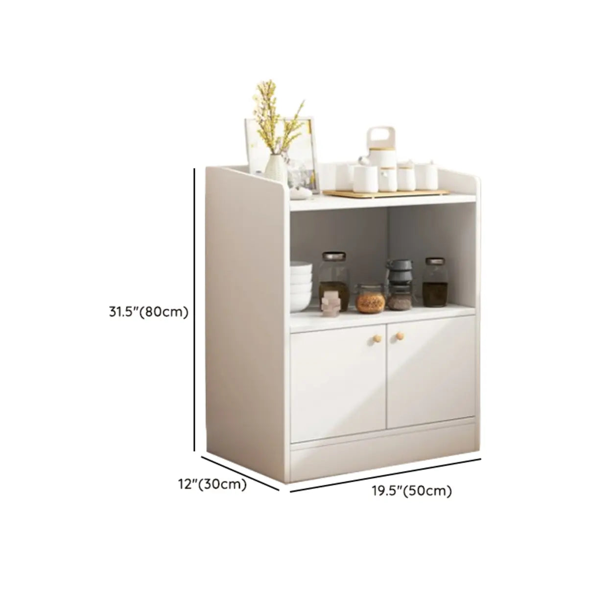 Nordic Oak Rectangular Kitchen China Cabinet