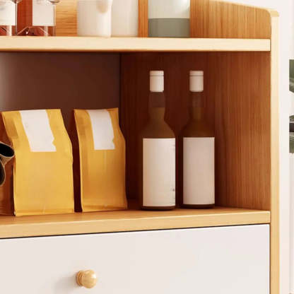 Nordic Oak Rectangular Kitchen China Cabinet — Oak / 1