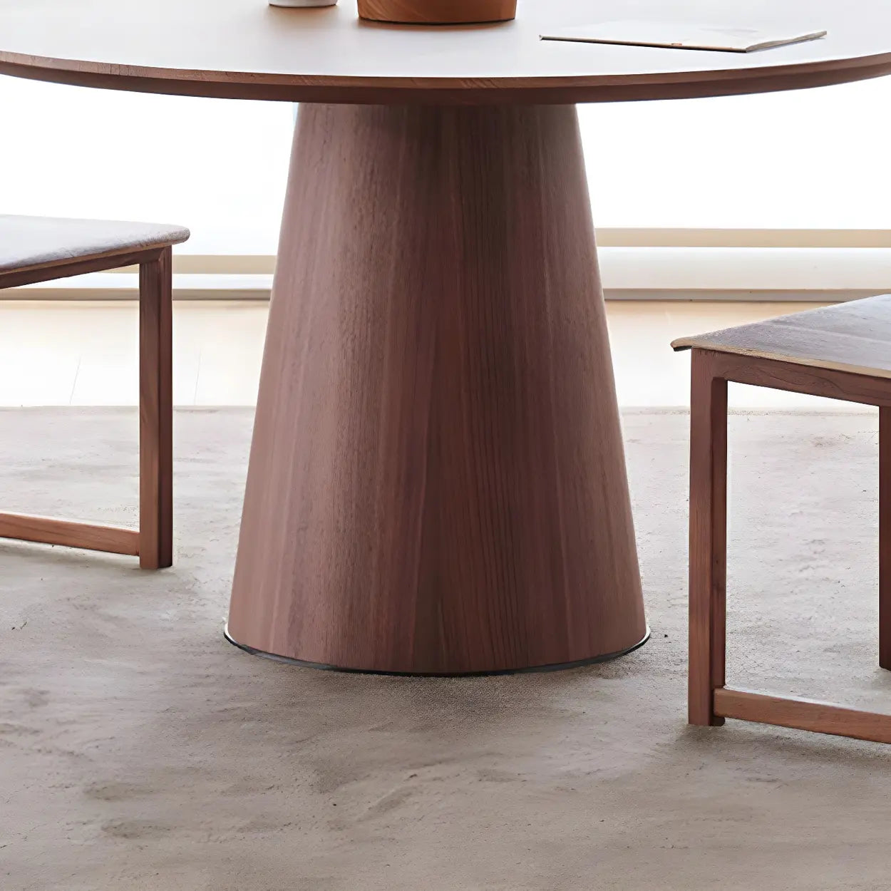 Nordic Round Wood Dining Table — Black / Table Only
