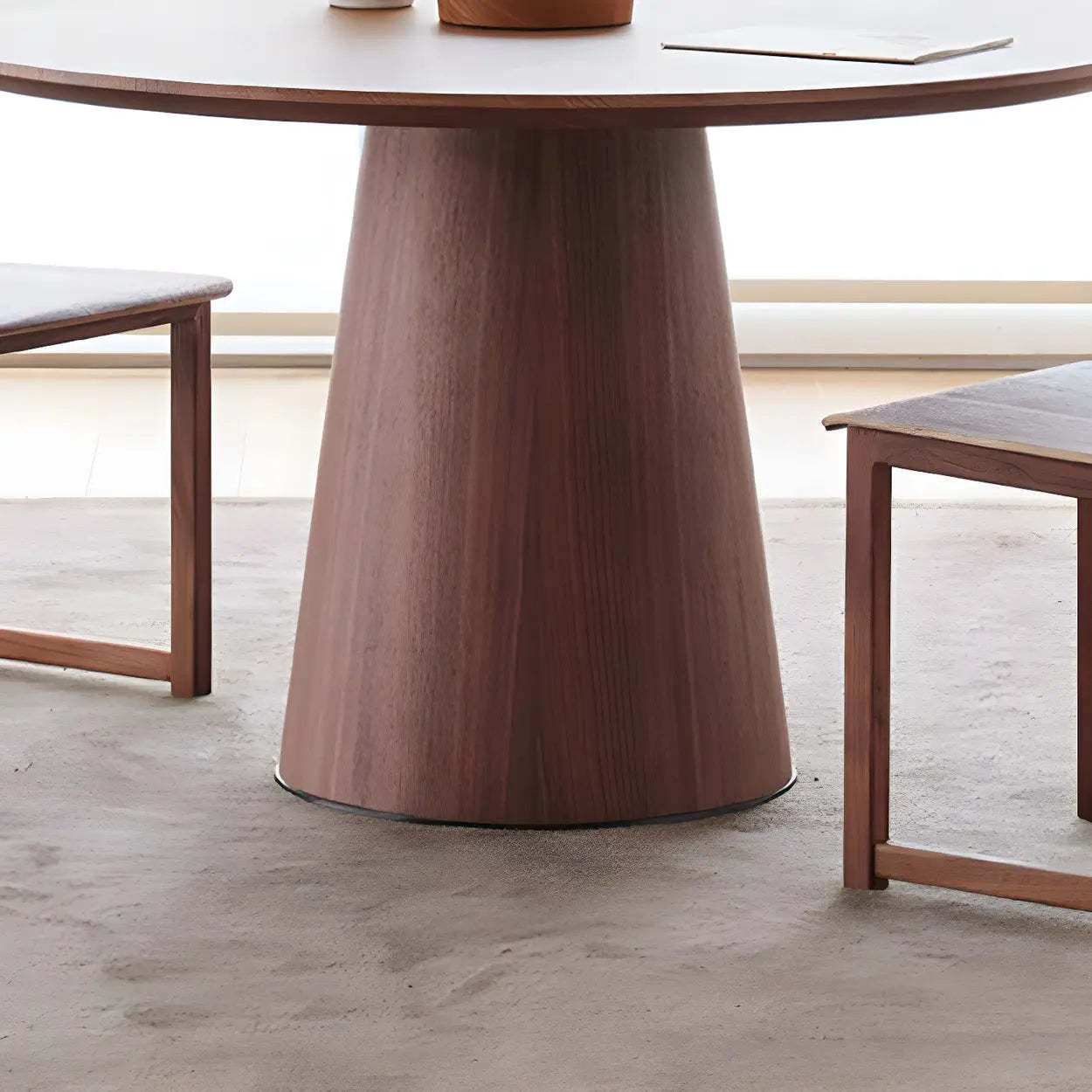 Nordic Round Wood Dining Table — Black / Table Only