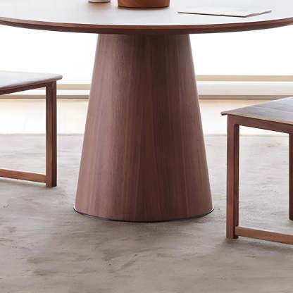 Nordic Round Wood Dining Table — Black / Table Only