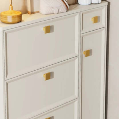 Nordic Tall White Wood Hallway Shoe Cabinet