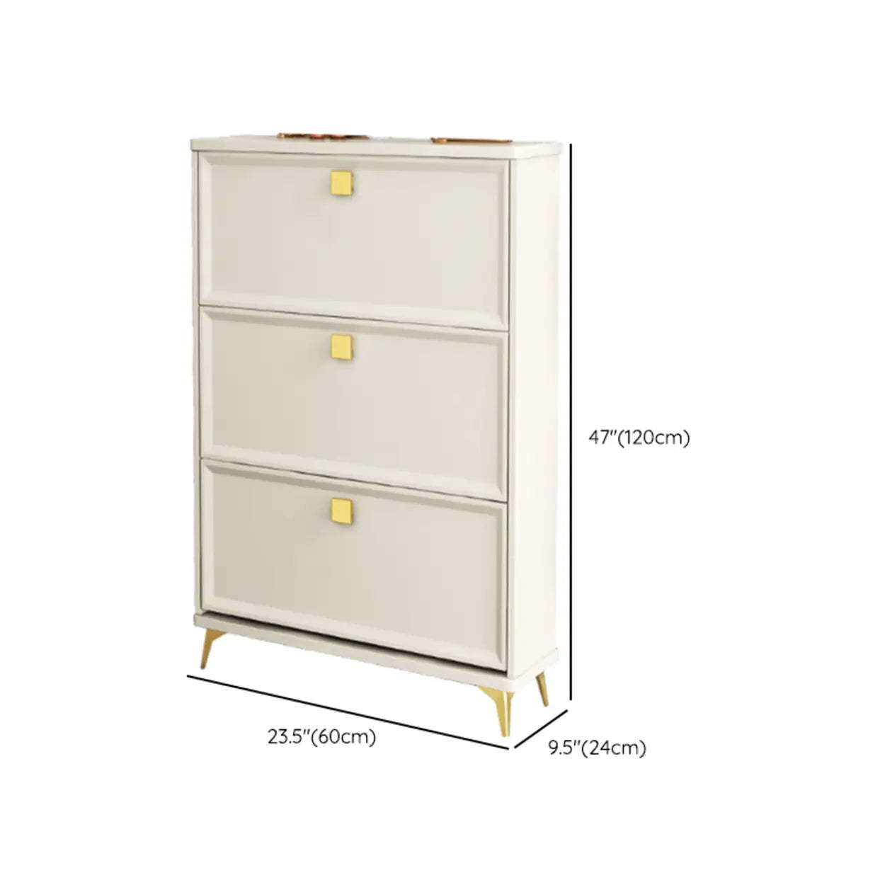 Nordic Tall White Wood Hallway Shoe Cabinet