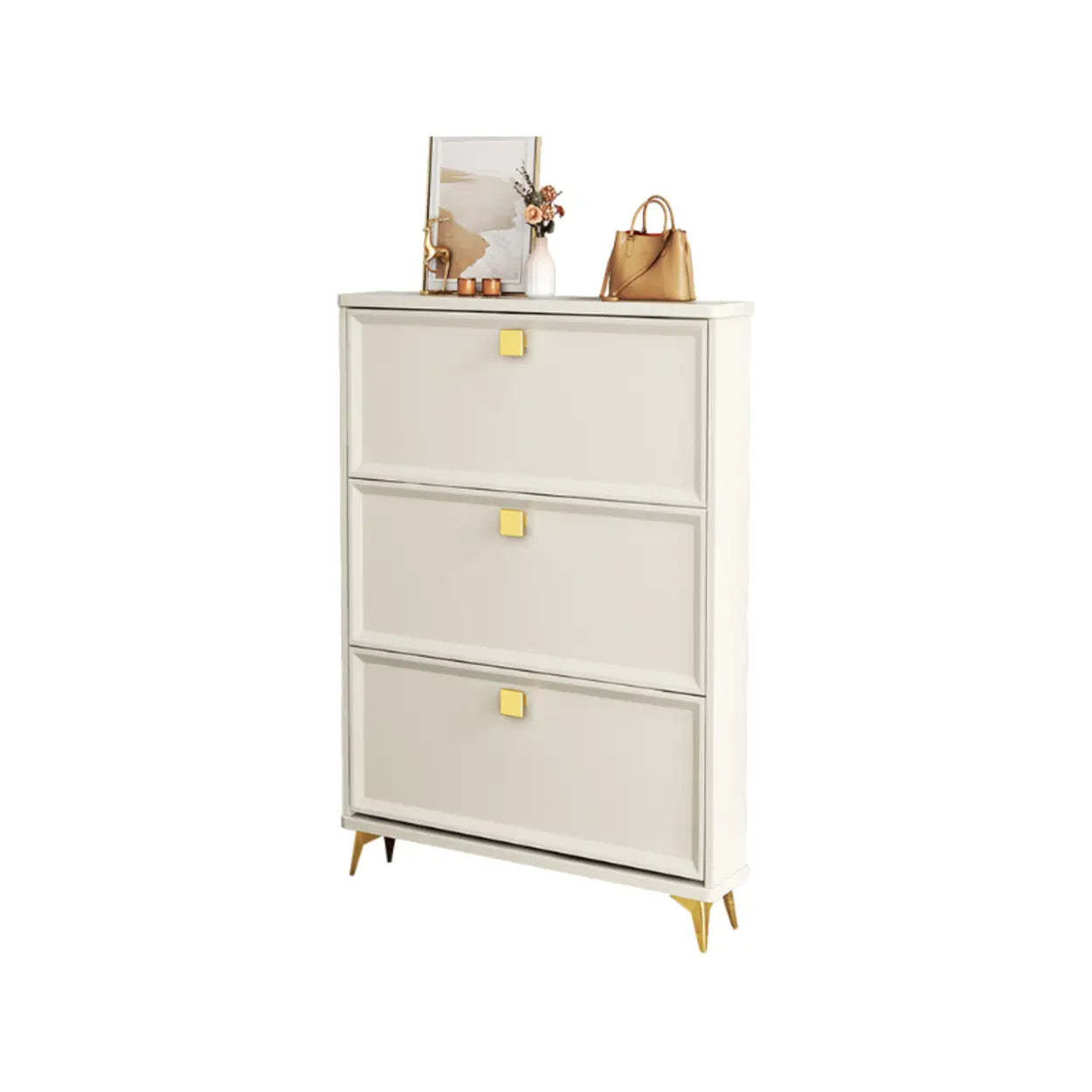 Modern tall shoe white shoe storage — 31.5" L x 9.4" W x 47.2" H