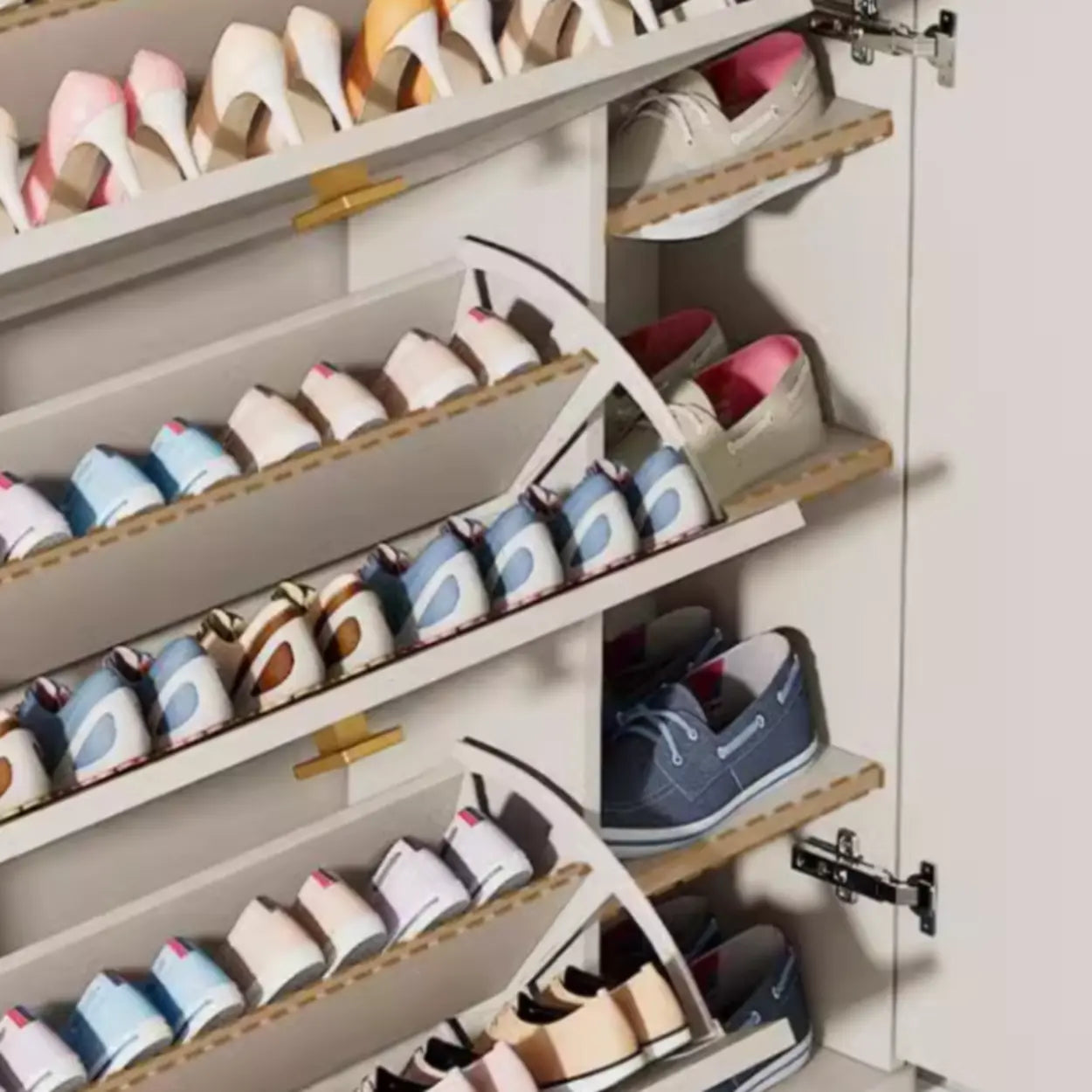 Nordic Tall White Wood Hallway Shoe Cabinet
