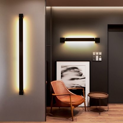 Nordic Ultra-thin Long Strip LED Bedside Background Wall Rotatable Wall Lamp-Lighom