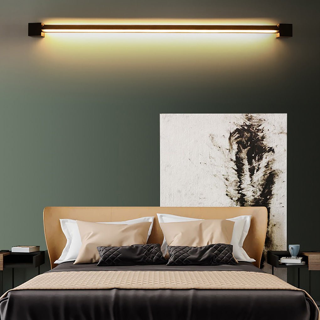 Nordic Ultra-thin Long Strip LED Bedside Background Wall Rotatable Wall Lamp-Lighom