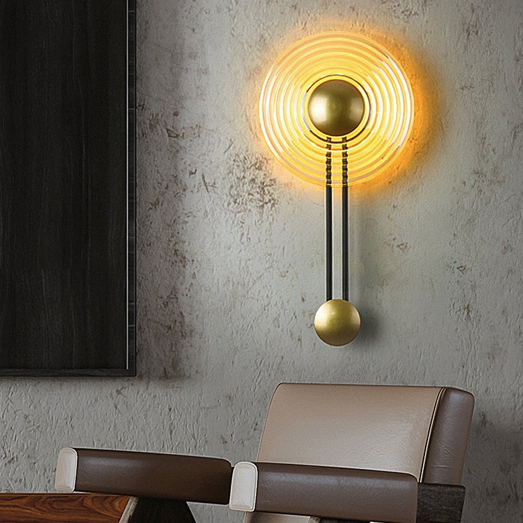 Nordic Unique Corrugated Ripple Glass Ins Aisle Bedside Decorative LED Wall Lamp-Lighom