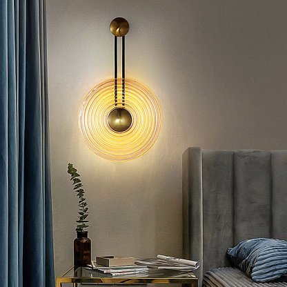 Nordic Unique Corrugated Ripple Glass Ins Aisle Bedside Decorative LED Wall Lamp-Lighom