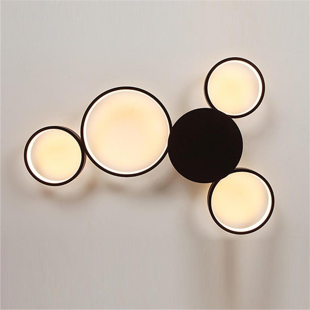 4 Circle Modern Silica Gel LED Flush Mount Ceiling Light for Living Room-Lighom