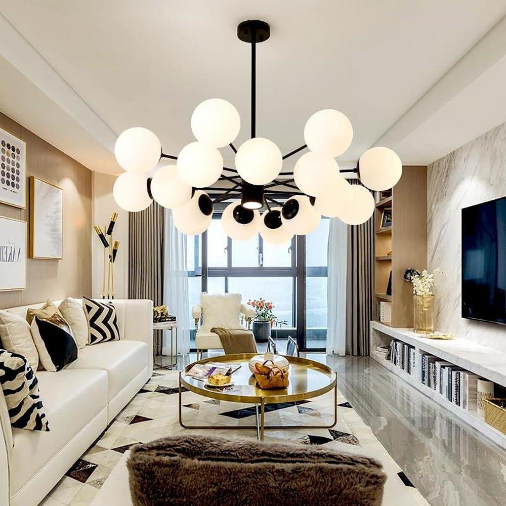 Nordic Glass Globe Chandelier Cluster Entryway Chandelier-Lighom
