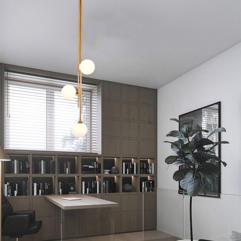 Elongated Gold Metal Glass Industrial Pendant