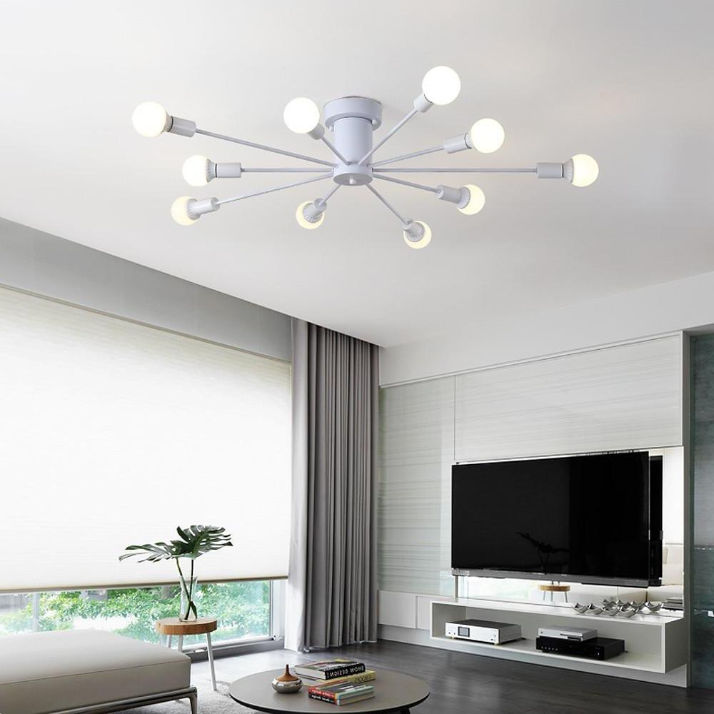 Lighom modern sporadic 10-led black semi-flush mount light — Matte Black