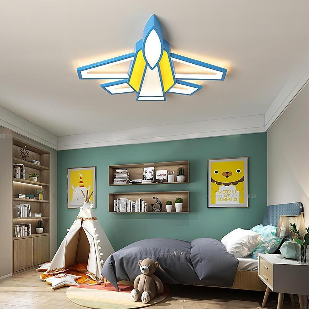 Cartoon Airplane LED Modern Flush Mount Ceiling Lamp