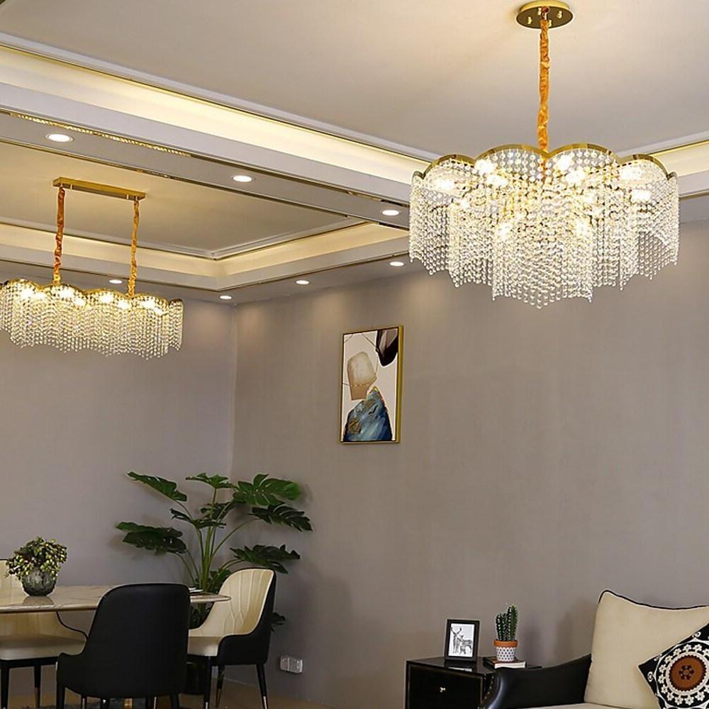 Lantern Design Electroplated Crystal Metal LED Modern Chandeliers-Lighom