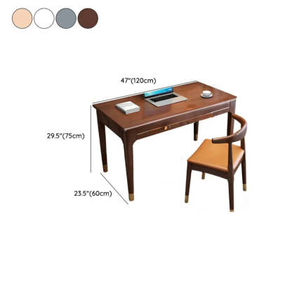 Nut-Brown Butcher Block Soft-Close Computer Desk