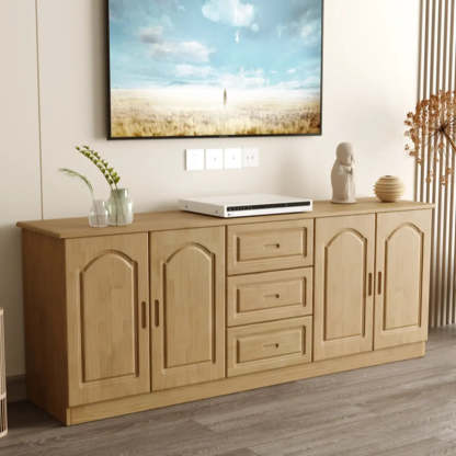 Nut-Brown Wood Drawer Rectangle TV Stand