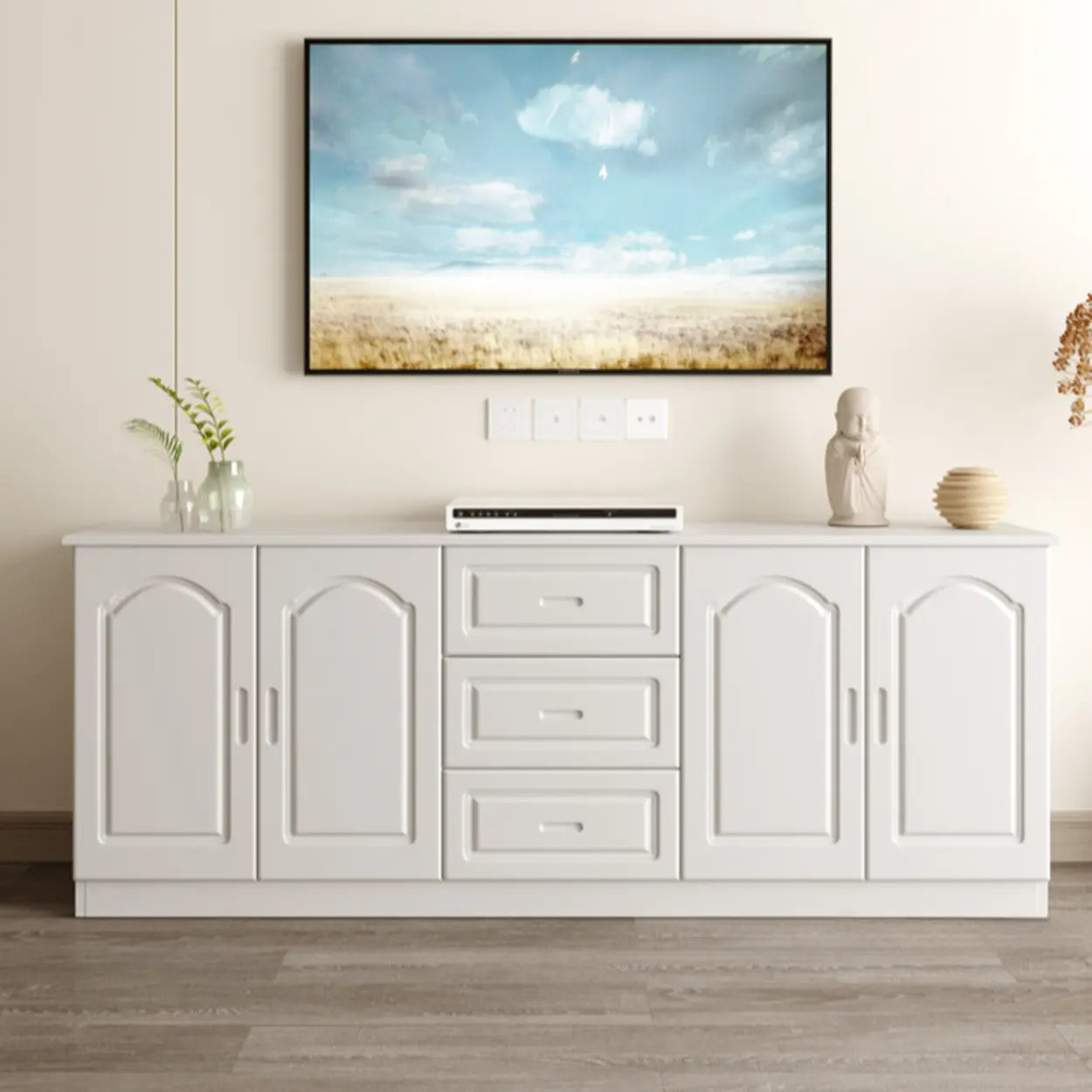 Nut-Brown Wood Drawer Rectangle TV Stand — Nut-Brown