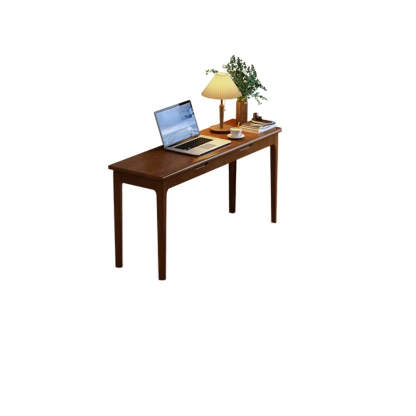 Nut-Brown Wood Drawer Home Desk — White / Table Only