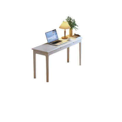 Nut-Brown Wood Drawer Home Desk — White / Table Only