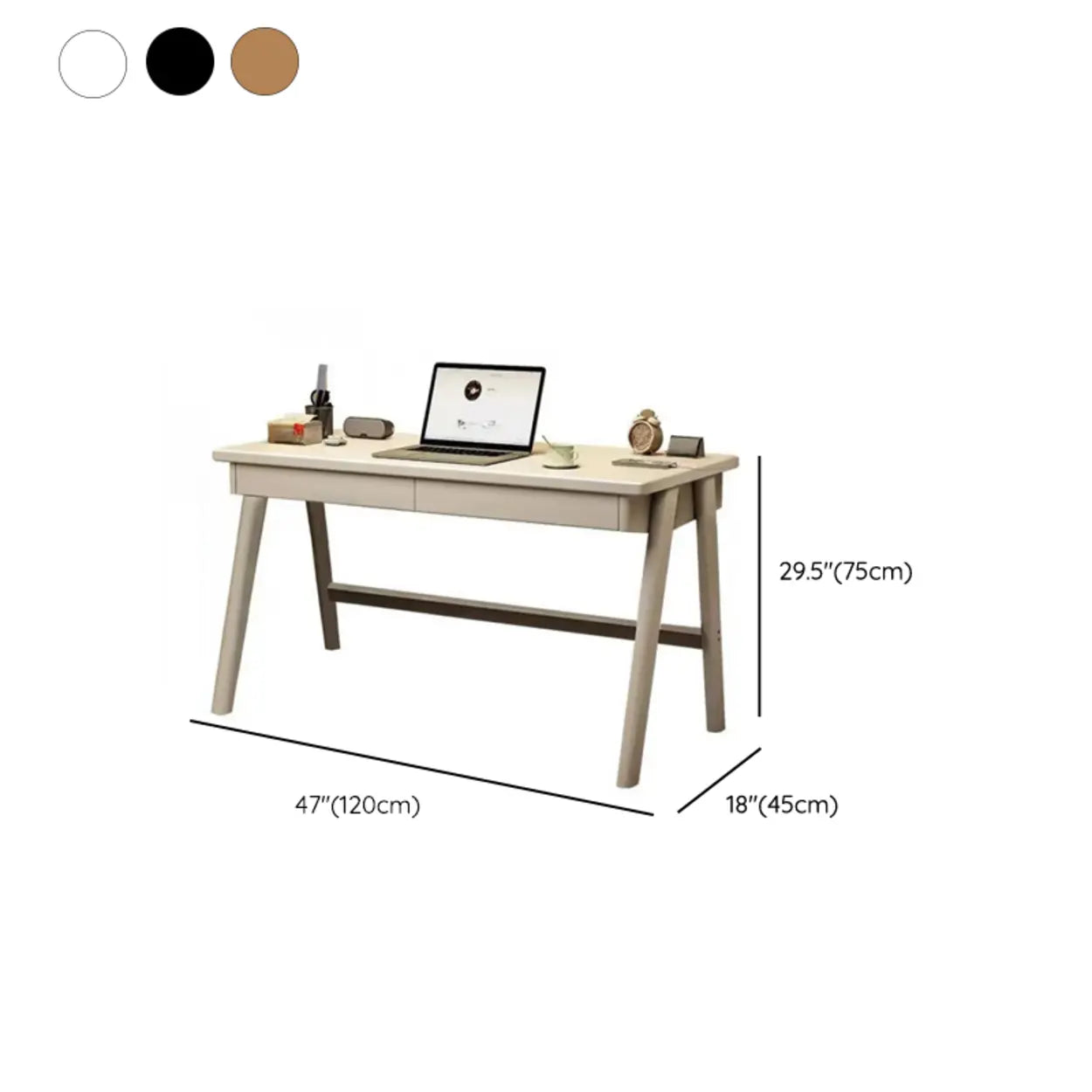 Nut-Brown Wood Drawer Computer Desk — Nut-Brown / Table Only