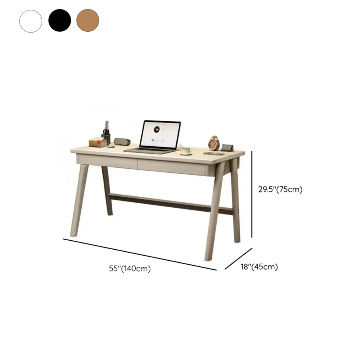 Nut-Brown Wood Drawer Computer Desk — Nut-Brown / Table Only