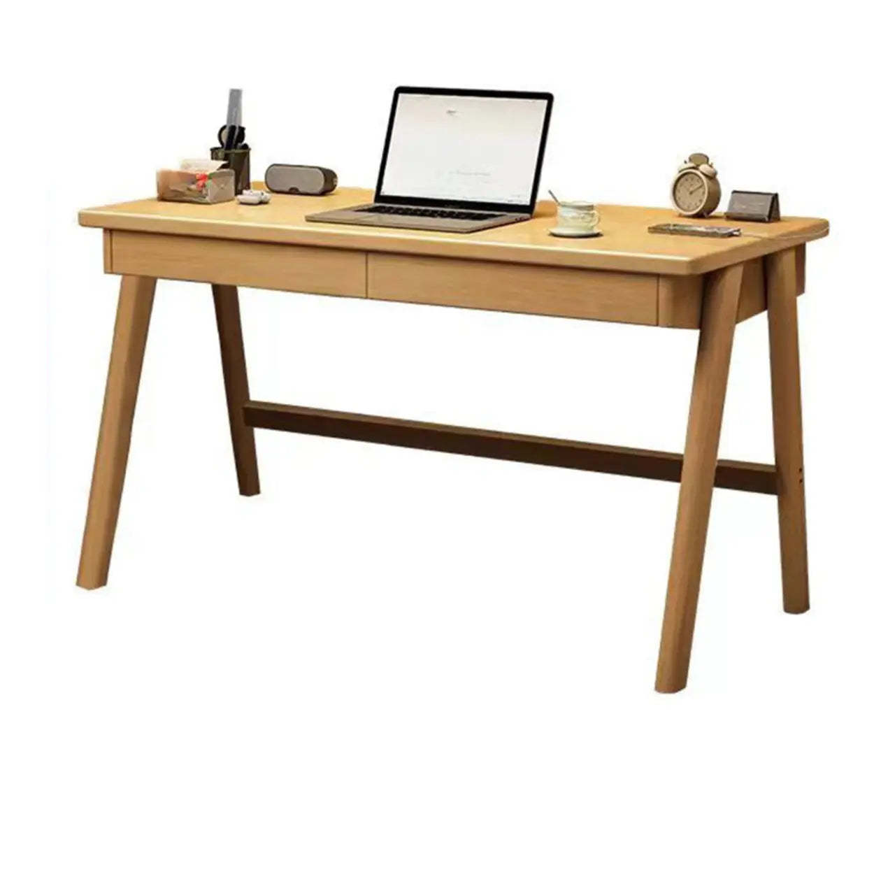 Modern desk computer brown wood desks, Lighom — 39.4" L x 23.6" W x 29.5" H / Natural