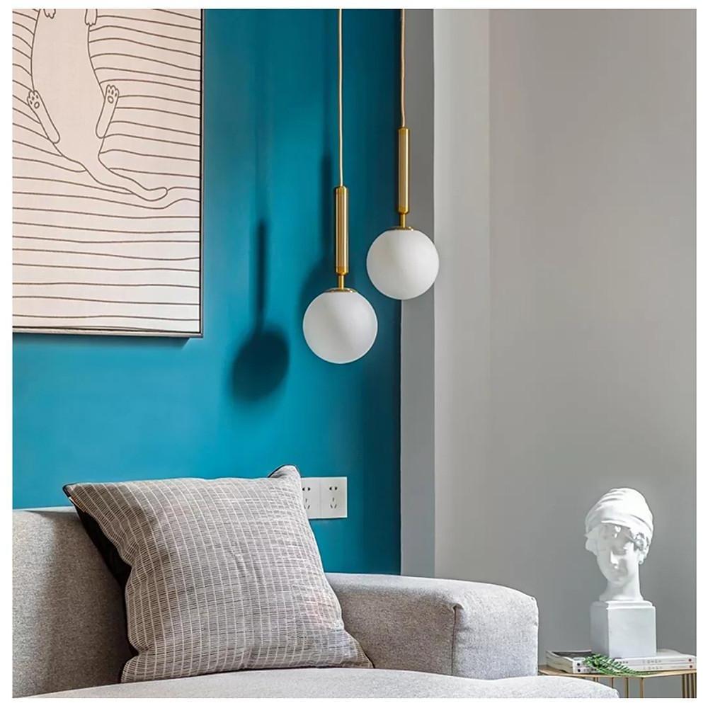 Modern plated island glass pendant lighting — Brushed Gold