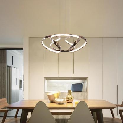 Artistic Curved Flower Shaped LED Modern Chandelier Hanging Lamp Pendant Light-Lighom