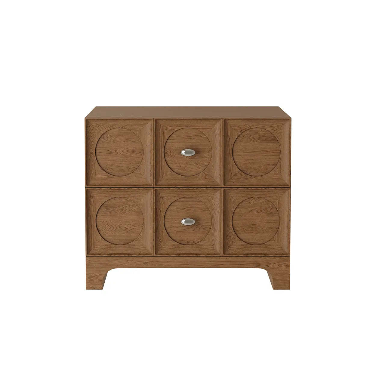 Lighom rectangular 2-drawer wood nightstands for bedroom — Light Coffee