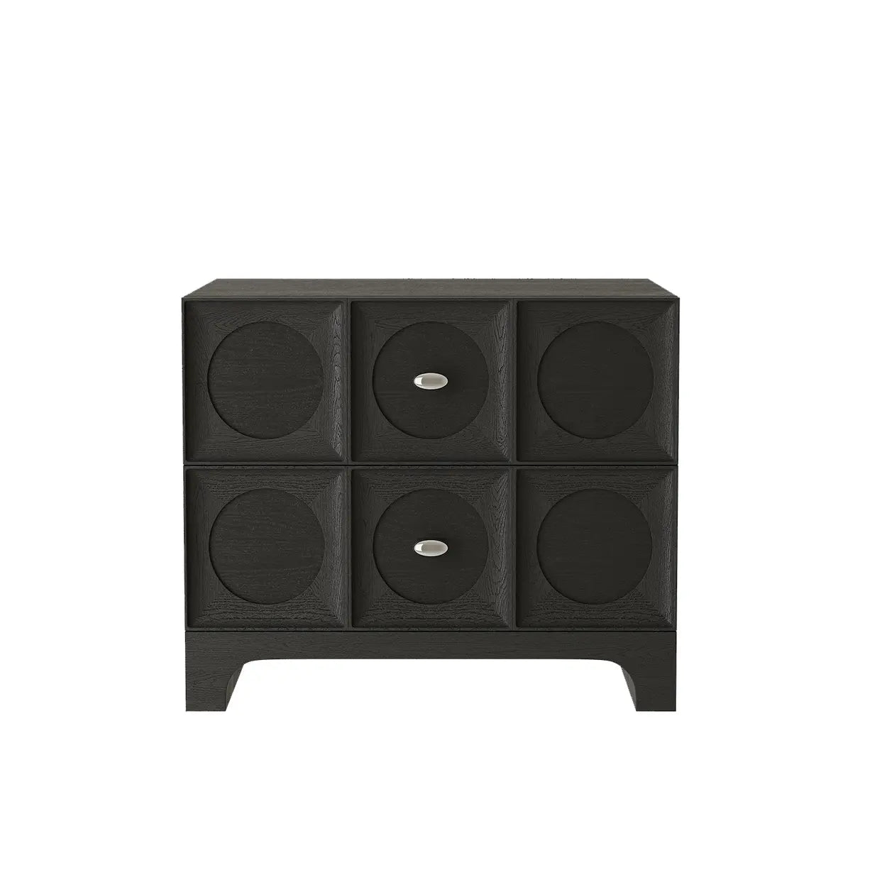 Oak 2-Drawer Rectangular Wood Bedroom Nightstand
