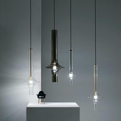 Modern Glass Metal Industrial Pendant