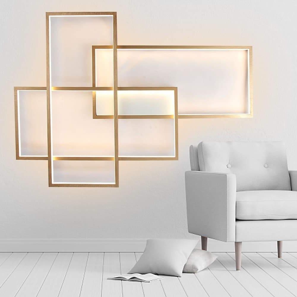 Rectangular Hybrid Modern Flush Mount Ceiling Light With 1 Central LED Light-Lighom