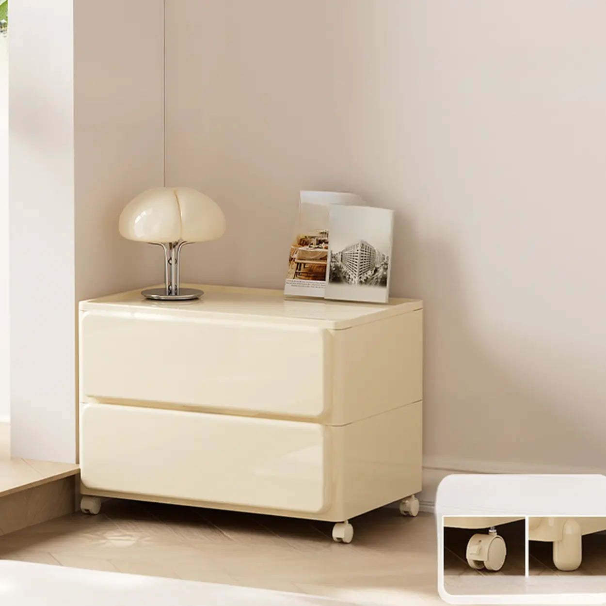 Off-White Acrylic Minimalist Storage Chest