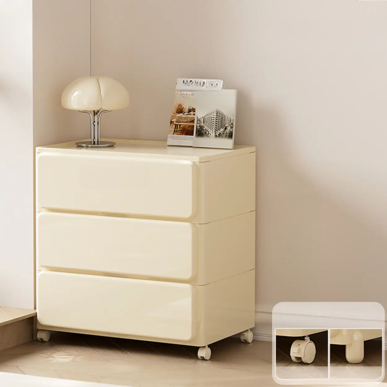 Off-White Acrylic Minimalist Storage Chest